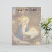 Vintage kerstfeestmaal, Mary Joseph Baby Jesus (Staand voorkant)