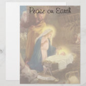 Vintage kerstfeestmaal, Mary Joseph Baby Jesus (Voorkant / Achterkant)