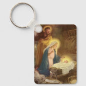 Vintage kerstfeestmaal, Mary Joseph Baby Jesus Sleutelhanger (Voorkant)