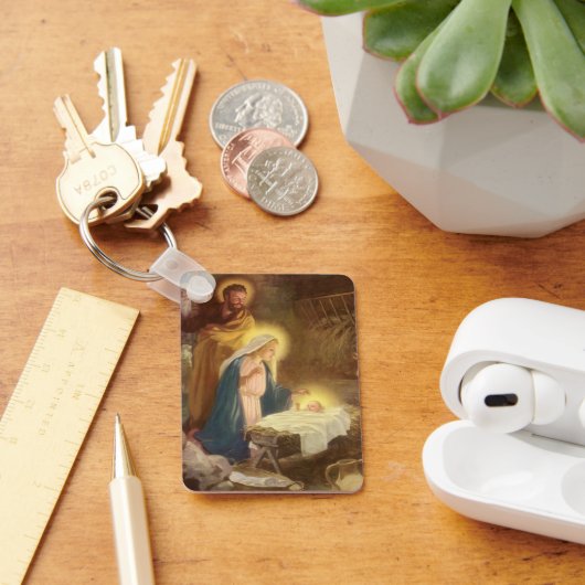 Vintage kerstfeestmaal, Mary Joseph Baby Jesus Sleutelhanger (Bureau)