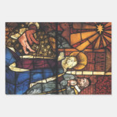 Vintage kerstfeestscène in Glas in lood Inpakpapier Vel (Voorkant 2)