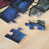 Vintage kerstfeestscène in Glas in lood Legpuzzel (Zijkant)