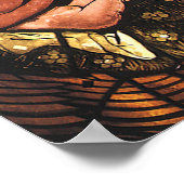 Vintage kerstfeestscène in Glas in lood Poster (Hoek)