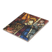 Vintage kerstfeestscène in Glas in lood Tegeltje (Zijkant)