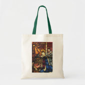 Vintage kerstfeestscène in Glas in lood Tote Bag (Voorkant)