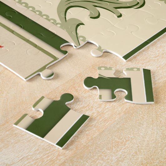 Vintage kerstfeestscène legpuzzel (Zijkant)