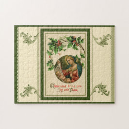Vintage kerstfeestscène legpuzzel