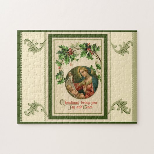 Vintage kerstfeestscène legpuzzel (Horizontaal)