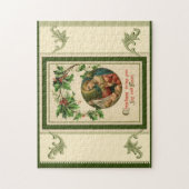 Vintage kerstfeestscène legpuzzel (Verticaal)