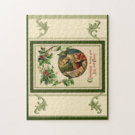 Vintage kerstfeestscène legpuzzel