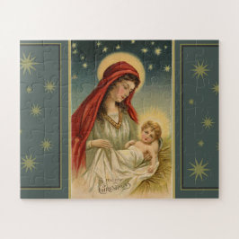 Vintage kerstfeestscène legpuzzel