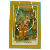 Vintage kerstfeestscène medium cadeauzakje (Achterkant)