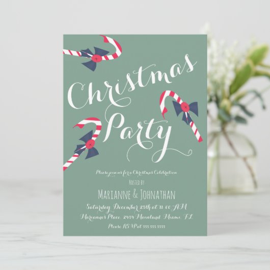 Vintage-kerstfeestsnoepriet Kaart (Staand voorkant)