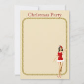 Vintage-kerstfeestuitnodiging Kaart (Achterkant)