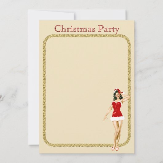 Vintage-kerstfeestuitnodiging Kaart (Achterkant)