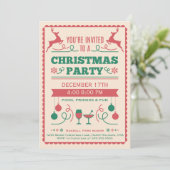 Vintage-kerstfeestuitnodiging Kaart (Staand voorkant)