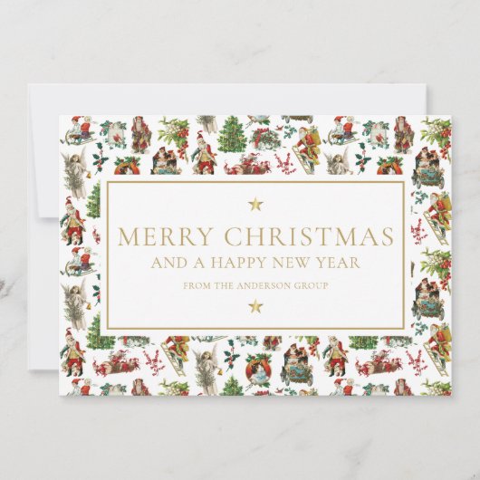 Vintage-kerstfirma voor Kantoor Feestdagenkaart (Voorkant)