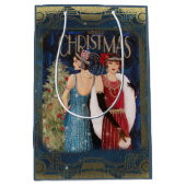 Vintage Kerstflappers Medium Cadeauzakje (Voorkant)