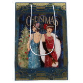 Vintage Kerstflappers Medium Cadeauzakje (Achterkant)
