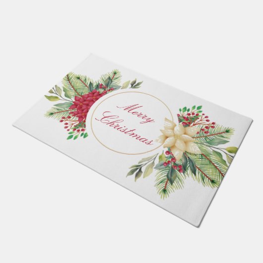 Vintage kerstfloral deurmat (Schuin)