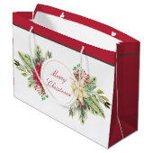 Vintage kerstfloral groot cadeauzakje (Achterkant Gekanteld)