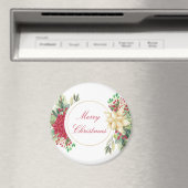 Vintage kerstfloral magneet (Insitu (Vaatwasser))