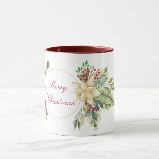 Vintage kerstfloral mok (Midden)