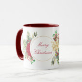 Vintage kerstfloral mok (Voorkant links)