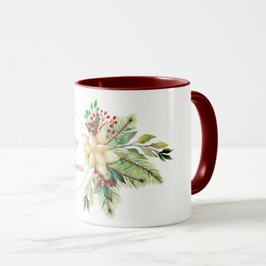 Vintage kerstfloral mok (Voorkant rechts)