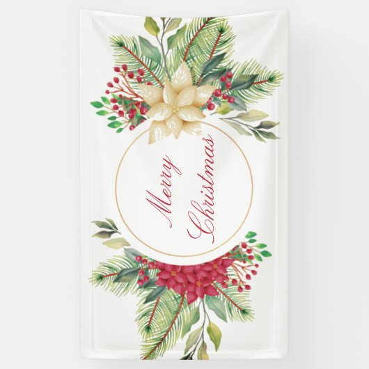 Vintage kerstfloral spandoek (Verticaal)