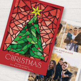 Vintage kerstfoto feestdagenkaart