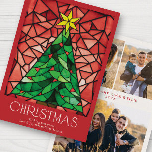 Vintage kerstfoto feestdagenkaart