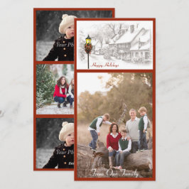 Vintage-kerstfotokaart Feestdagenkaart