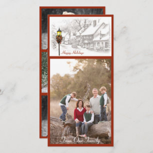 Vintage-kerstfotokaart Feestdagenkaart