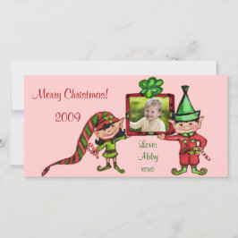 Vintage kerstfotokaart feestdagenkaart