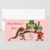 Vintage kerstfotokaart feestdagenkaart (Voorkant / Achterkant)