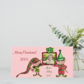 Vintage kerstfotokaart feestdagenkaart (Staand voorkant)