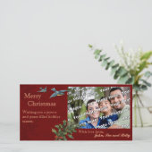 Vintage kerstfotokaart feestdagenkaart (Staand voorkant)