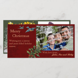 Vintage kerstfotokaart feestdagenkaart