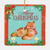 Vintage kerstfox keramisch ornament (Achterkant)