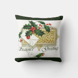 Vintage kerstgasten groet kussen