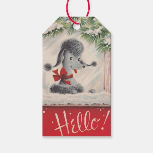 Vintage-kerstgebak Cadeaulabel (Voorkant)