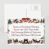 Vintage-kerstgedicht Feestdagenkaart (Voorkant / Achterkant)