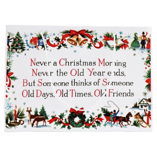 Vintage-kerstgedicht Large Cadeautasje (Achterkant)