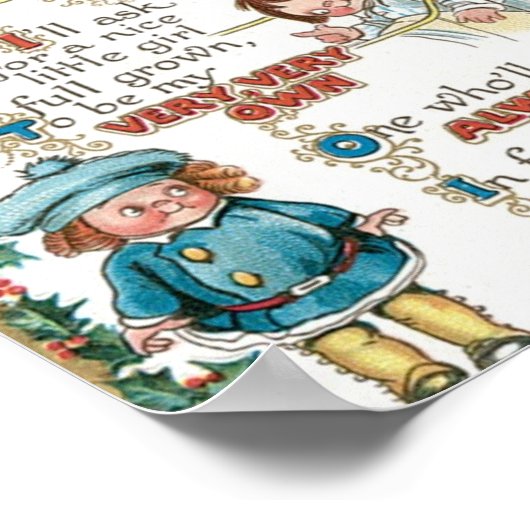 Vintage-kerstgedicht Poster (Hoek)