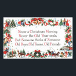 Vintage-kerstgedicht Rechthoekige Sticker<br><div class="desc">Vintage-kerstgedicht</div>