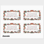 Vintage-kerstgedicht Rechthoekige Sticker (Vel)