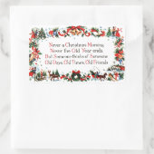 Vintage-kerstgedicht Rechthoekige Sticker (Tas)