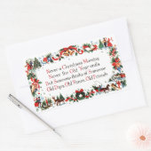 Vintage-kerstgedicht Rechthoekige Sticker (Envelop)