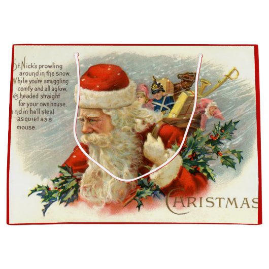 Vintage kerstgedicht Sinterpartij Large Cadeautasje (Voorkant)